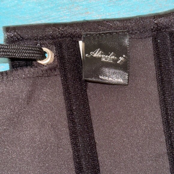 Alivila.y Lace-Up Corset With Front Zipper Black & Silver Size M - Picture 4 of 6